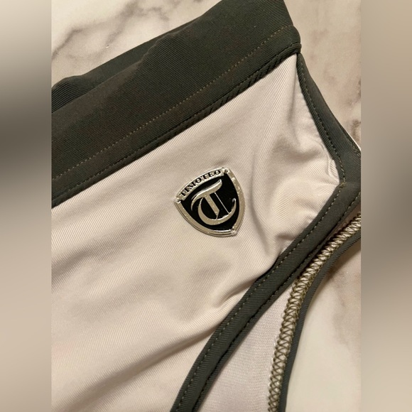 White Timoteo Small Swim Brief Speedo with Olive Green Trim - Picture 3 of 4